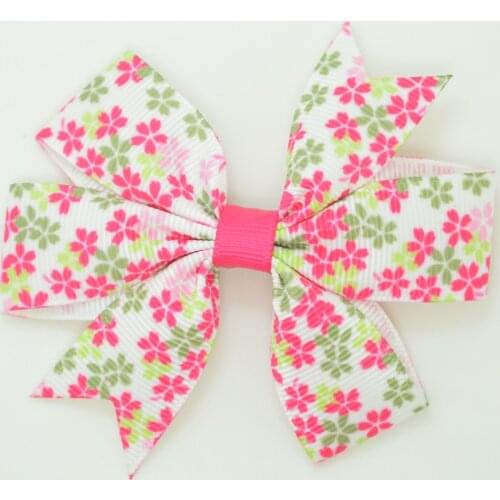 SUPWRF 1 pcs 10pcs MIX 3.1" Flowers kids hair accessories hair bows With Clip hair ties Printed Ribbon headwear Retail T0929