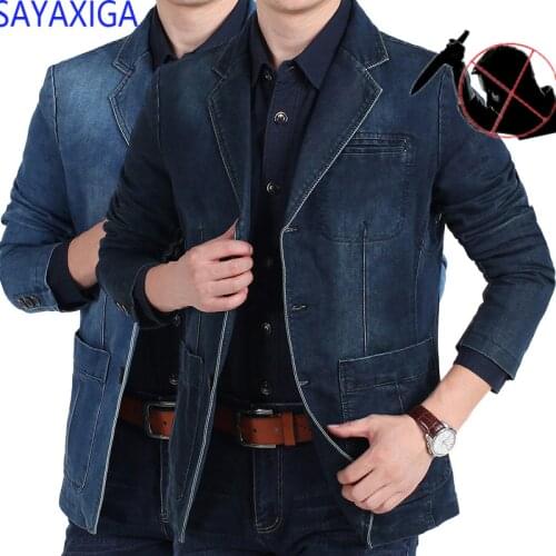 Self defense Tactical Gear Stealth Anti Cut blazer Knife Cut Resistant Jacket Anti Stab Proof Clothing Cutfree Denim Blazwer 4XL