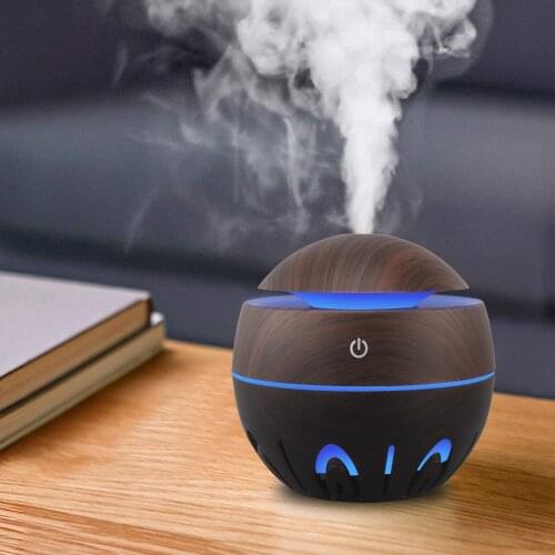 Wood Grain Essential Oil Diffuser Ultrasonic USB Air Humidifier Aromatherapy Mini Mist Maker With 7 Color LED Light For Home