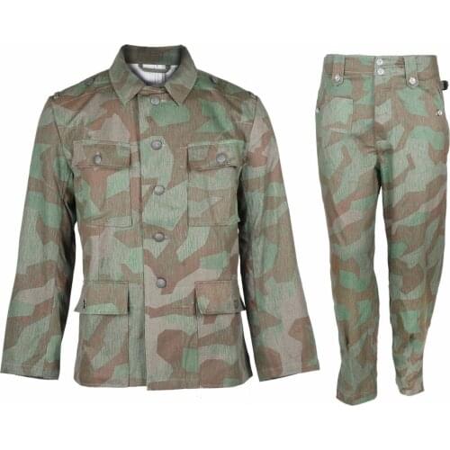 WWII WW2 GERMAN ARMY WH M43 SPLINTER FIELD TUNIC & TROUSERS Military Uniform War Reenactments 5605101