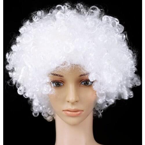Explosive Head Hair Colorful Cosplay Caps Fans Party Supplies Curly Kinky Football Orgy Props Christmas Performance Hairs
