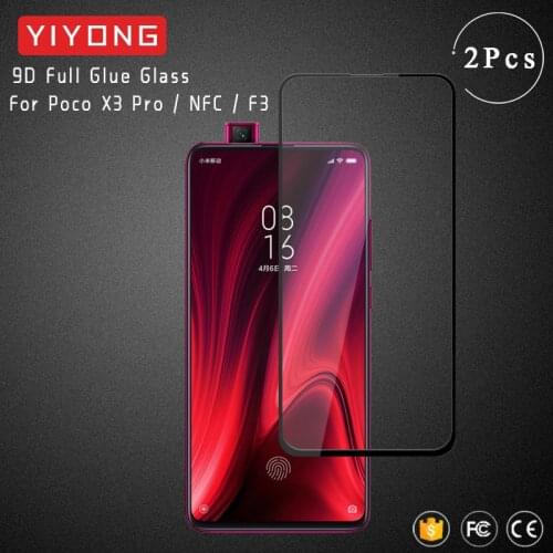 YIYONG 5D Full Cover Glass For Xiaomi Pocophone F2 Pro F1 X2 Tempered Glass Screen Protector For Xiaomi Poco X3 NFC C3 M3 M2 Pro