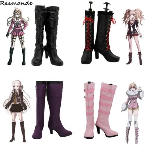 Danganronpa 2 Cosplay Enoshima Junko Shoes Cos Kirigiri Kyouko Boots High Heel Shoes Girls Nagito Komaeda Boots Shoes Women Men