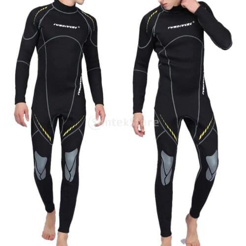 Men Wetsuits Neoprene 3mm Full Body Sports Skins Diving Suit for Diving, Snorkeling & Swimming Black