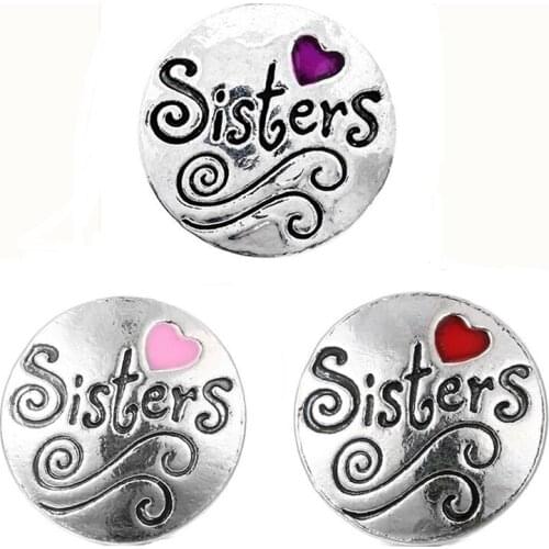 10Pcs/lot 18mm Metal Sisters Snap Button Bracelet Fashion DIY Jewelry For Charm Watches Women
