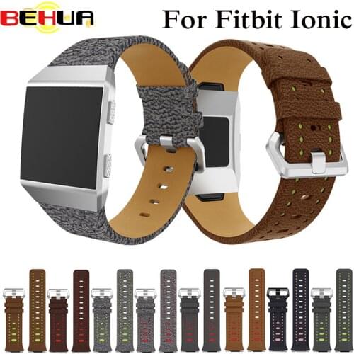 100% Genuine watchband leather strap watch band replacement wrist bracelet band for Fitbit Ionic Wristband 8 colors for choose