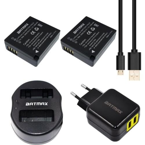 2pcs DMW-BLG10 DMW BLG10 DMWBLG10 Rechargeable Battery+USB Dual Charger for Panasonic BLG10E BLG10GK BLG10 DMC-GF6 DMC-GX7 GF6
