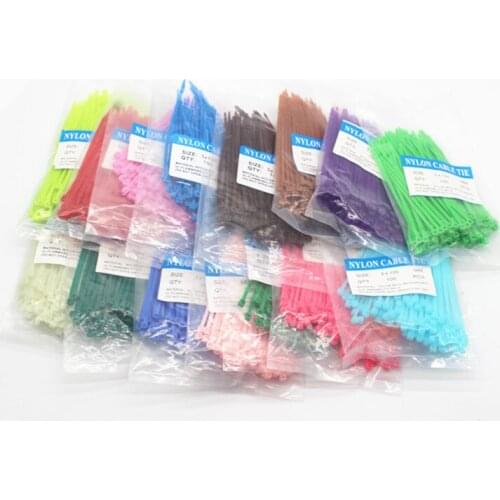 500Pcs Cable Ties 18 Colors 2.5mmx100mm 2.5mm*100mm Self-Locking Nylon Wire Cable Zip Ties White Black Wire Fasten Cable