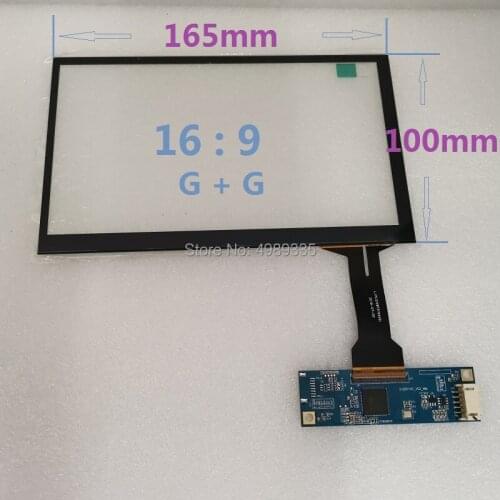 7 inch capacitive touch screen 165X100mm tempered glass G+G structure USB plug and play free drive Universal 10-point to
