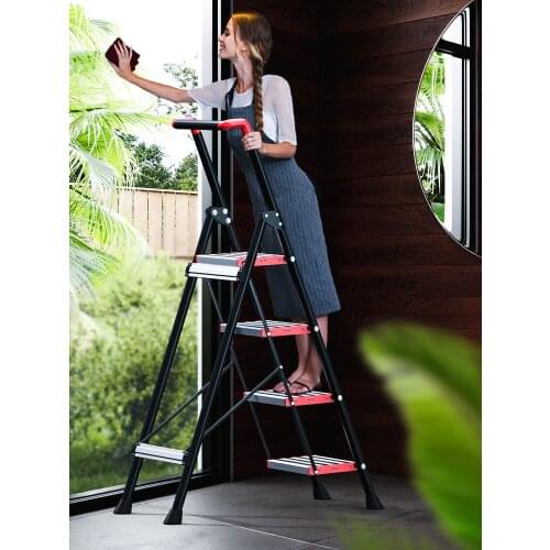 Household Thickened Aluminum Alloy Ladder Folding Indoor Portable Herringbone Ladder Multifunctional Telescopic Ladder