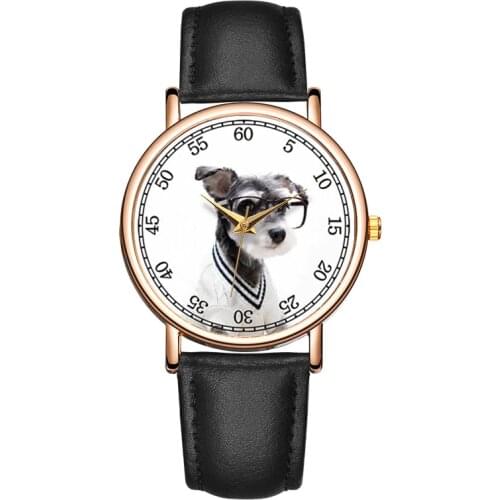 2020 New Fashion Womens Watches Mens Ladys Cute Dog Watch Creative Simple Leather Quartz Clock Couple Gift Reloj Mujer Hombre