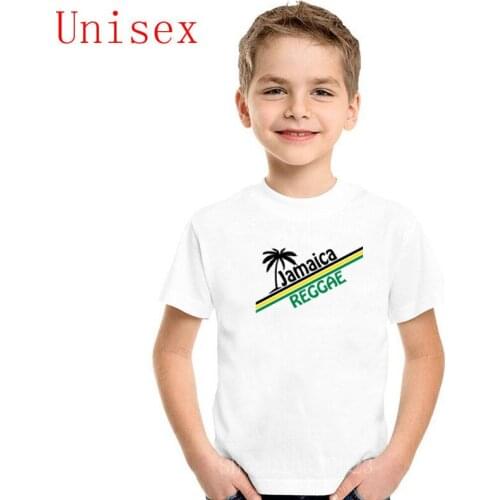 Jamaica Reggae printing children t shirt creative New Style round neck kids tops 100% Cotton boy clothes girl clothes shirt