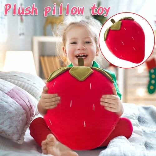 Simulation Fruit Cute Strawberry Plush Toy Cute Bread Stuffed Doll Soft Nap Sleep Pillow Sofa Bed Cushion Creative Birthday Gift