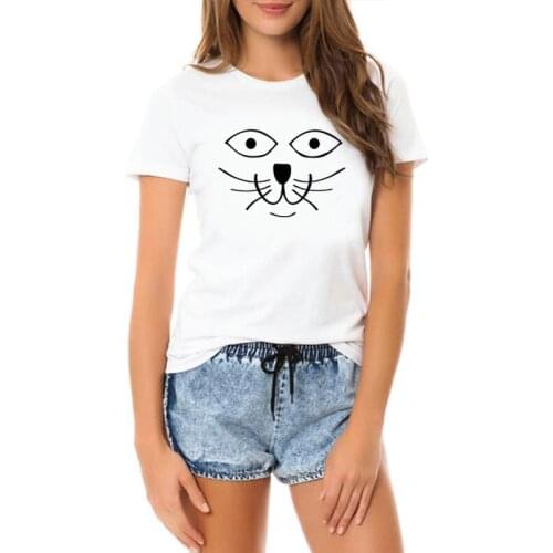 Kawaii Cat Funny Graphic Short Sleeve Top Tees 90s Cotton Plus Size Women Tshirt 2019 Fashion O Neck casual Shirt Drop Shipping