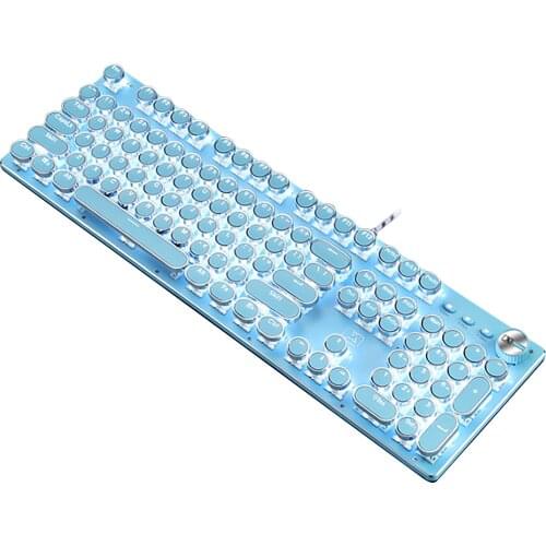 Keyboard gaming Wired Keyboard Fashionable Ergonomic keyboard LED retro style 104-keys Computer Keyboards For PC Laptop home