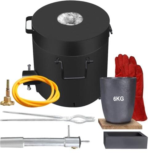 Melting Furnace Kit Propane Graphite Crucible Tongs 1300°C Casting Refining Smelting Precious Metals Gold Silver Tin Aluminum