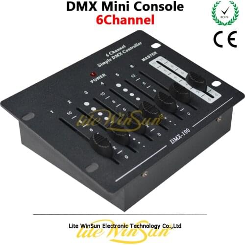 Litewinsune FREESHIP 6 Channel Simple DMX Console Stage Lighting DMX Controller Stage Fixtures Mini Table DJ Console