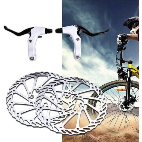 L-1 Bicycle MTB Bike Front Rear Mechanical Disc Brake Levers Rotor Cable Set