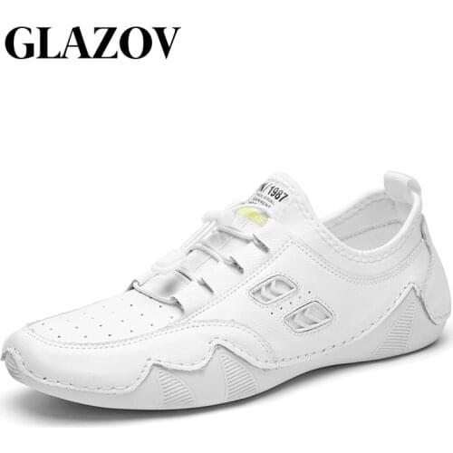 2020 Genuine Leather Shoes Men Loafers Octopus Casual Leather Shoes Soft Driving Shoes Men Flats Walking Lace-Up Man Footwear