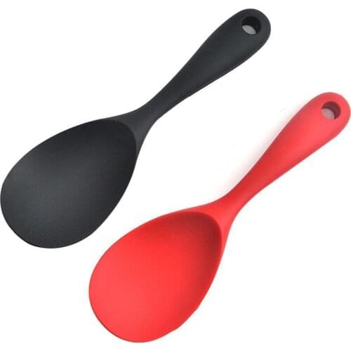 1pcs long handle rice spoon food grade silicone heat kitchen accessories non-stick cooking spoon rice resistant tools M2U3