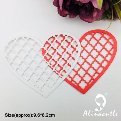 Metal Cutting Die Cut Gridding Heart Scrapbook Paper craft album Handmade Card Stencil Cutter Punch Art Dies Alinacutle