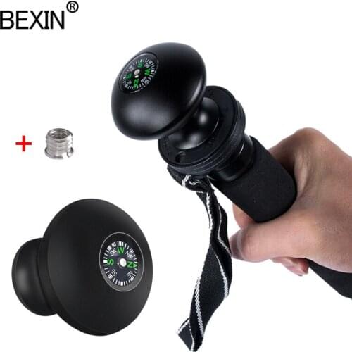 Monopod handle hiking hiking pole aluminum alloy cane head monopod adapter head and compass photography equipment accessories