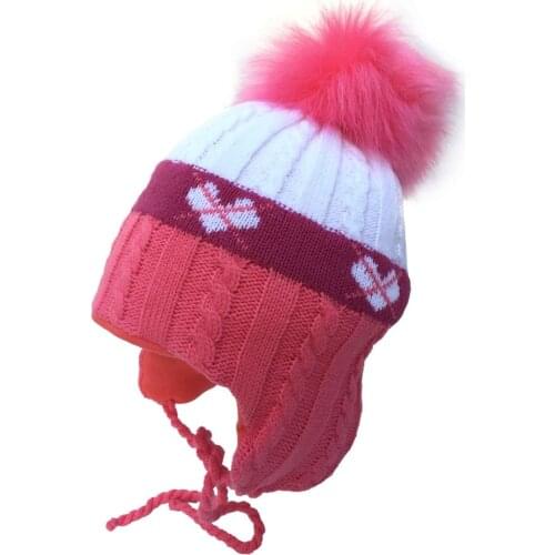 MTTZSYLHH2018 Pom Children Winter Hat For Girls Hat Knitted Beanies Cap Brand Thick Baby Cap Baby Girl Winter Warm Hat