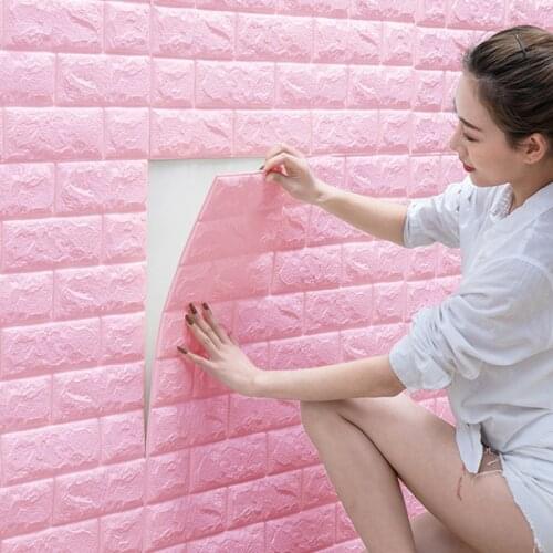 3D PE Foam Wall Brick Stickers DIY Wall Decor Living Room Kids Bedroom Self-adhesive Wallpaper Home Decoration