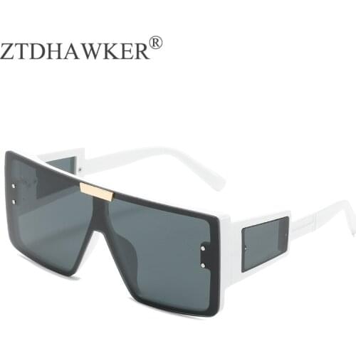 2021 New Fashion Big Frame Sunglasses Ladies Personality One-piece Piece Wild Trend Punk Outdoor Glasses UV400