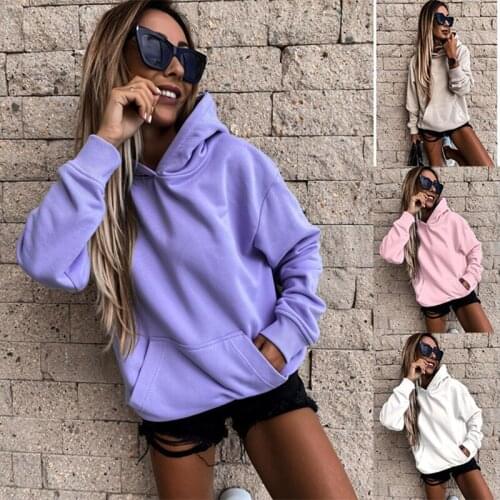 Autumn / Winter 2021 Fashionable and Beautiful Leisure Long Sleeve Solid Color Pullover Hooded shirts Top for Hoodie