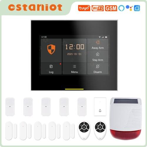 Ostaniot Tuya & Smart Life APP WIFI GSM Wireless Home Security Alarm System with Doorbell and Pop-up Warning Window Function