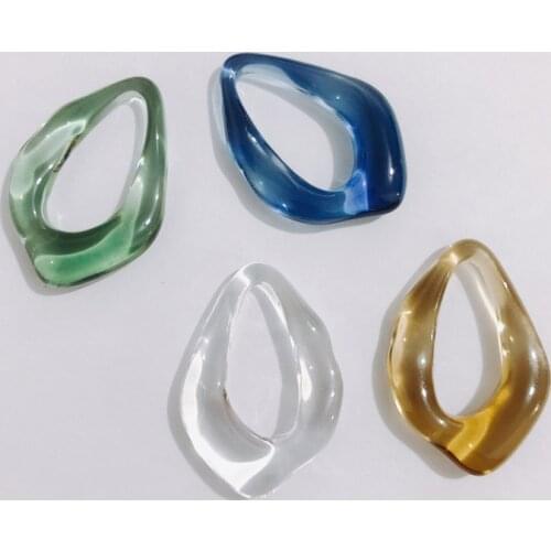 4 pieces Autumn and winter color transparent special-shaped resin pendant diy earring accessories
