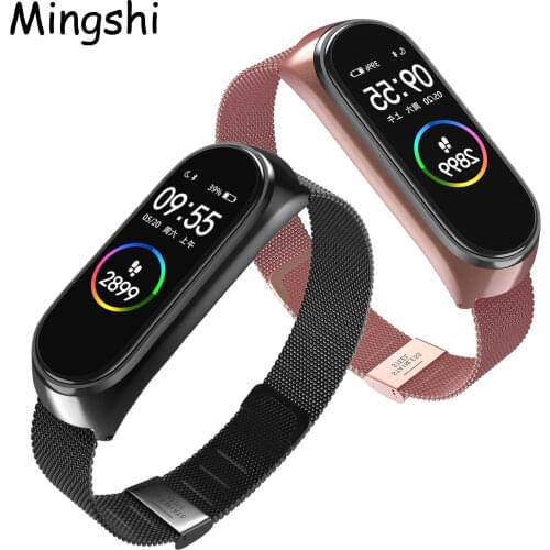 Stainless Steel Strap For Xiaomi Mi Band 5 Milaness Wristband Bracelet Replacement For Xiaomi Band 5 MiBand 5 Wrist Color Strap