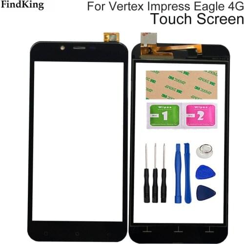 Mobile Touch Screen For Vestex Impress Eagle 4G Touch Screen Front Glass Digitizer Panel Lens Sensor 3M Glue Tools