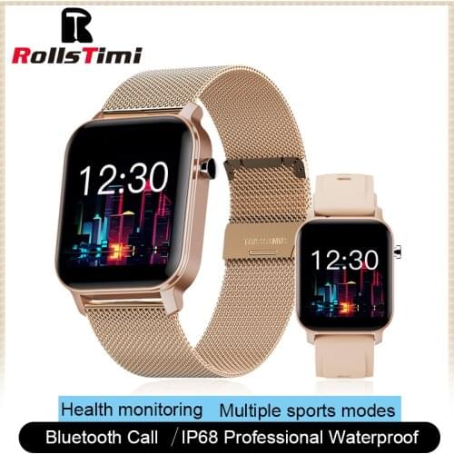 Rollstimi Smart Watch Men Women Smartwatch Heart Rate Blood Pressure Monitor Bluetooth call Smart Bracelet IP68 waterproof