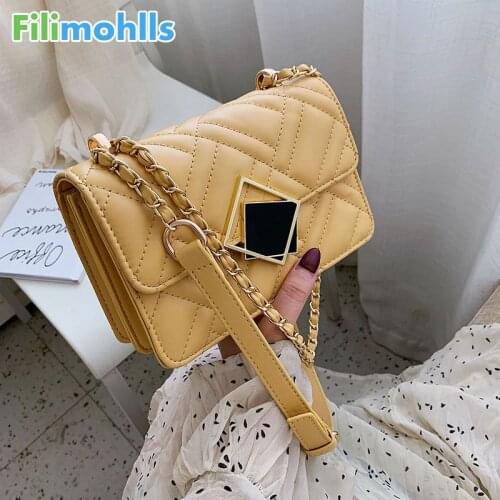 Chain Pu Leather Crossbody Bags For Women 2020 Small Shoulder Messenger Bag Special Lock Design Small Bag Flap S2078