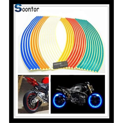 2018 Strip Motorcycle motorcross Wheel Sticker Reflective Decal Rim Tape for Ducati TRicoloR 1299 YAMAHA FZ750 FZR750R GENESIS