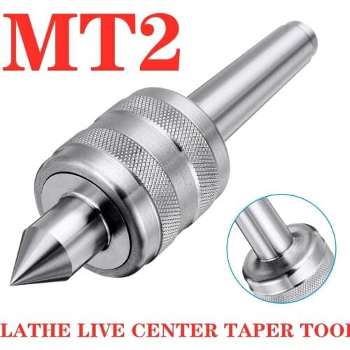 New Accuracy Steel Silver MT2 0.001 Lathe Live Center Taper Tool Live Revolving Milling Center Taper Machine Accessories