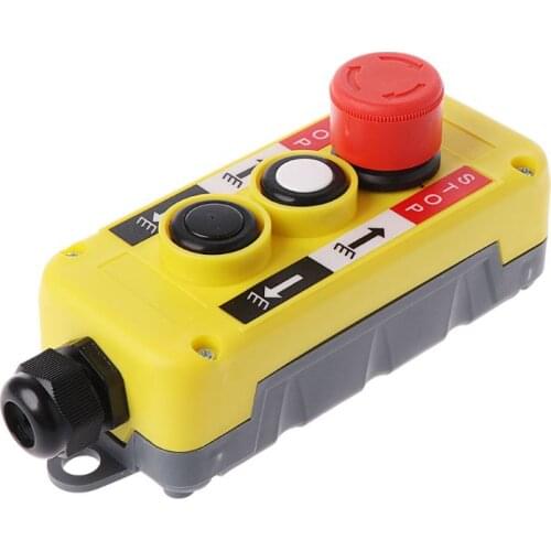 Waterproof Industrial Push Button Switch Emergency Stop for Electric Crane Hoist Pendant Control Station