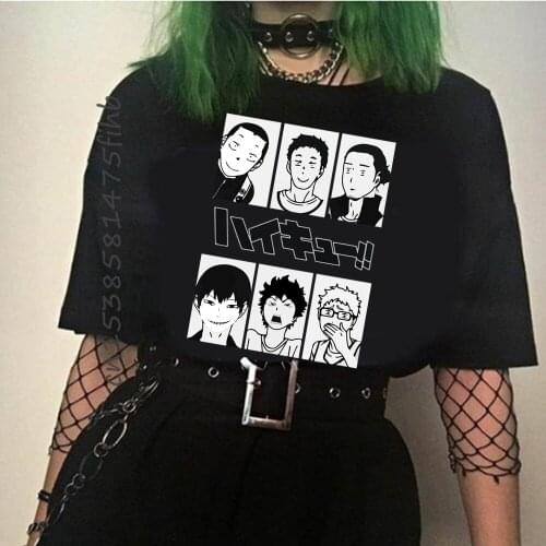 Japan Haikyuu Karasuno Volleyball Club T-Shirt Woman Short Sleeve Custom Kuroo Anime Bokuto Oya Manga Shoyo T Shirt
