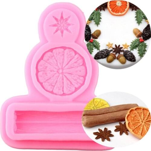 Star Anise Cinnamon Lemon Silicone Mold Leaf Fondant Mold Cake Decorating Tools Cupcake Baking Candy Polymer Clay Gumpaste Mould
