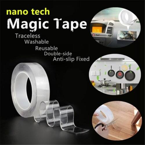 1pc Traceless Tape 1/2/3/5m Nano Tapes Removable Sticker Washable Adhesive Reusable Double-Sided Adhesive Loop Disks Tie Glue