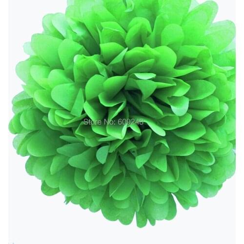 10pcs 8"(20cm) Decorative Birthday Holiday Party Lime Green Tissue Paper Pom Poms Hanging Craft Flower Ball