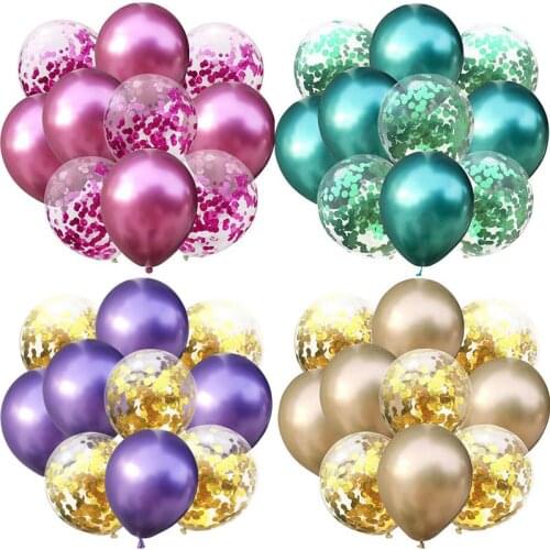 10Pcs Mixed Gold Confetti Balloons Flying Metallic Balloon Air Ball Birthday Ballon Jungle Party Decor Birthday Party Decoration