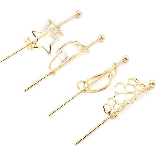 100pcs/lot DIY Multi Alloy Horsetail Arrows Pearl Hairpin Pierced P-Pin & Comb Hair Clasp Hair Styling Tools Accessories HA1436