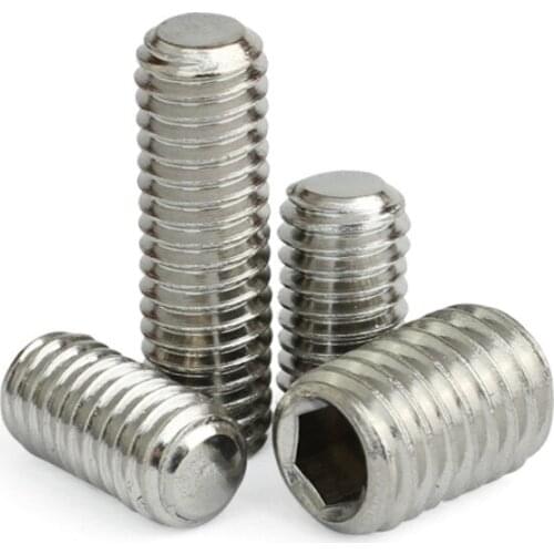 2PCS 304 stainless steel flat end screw set screws screw headless screw M8*45