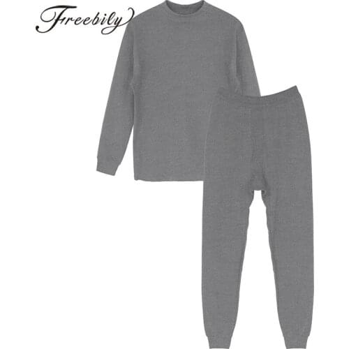 2pcs Men Cotton Winter Thermal Underwear Set Warm Soft Long Sleeve Tops Bottoms Suit Pants Top Outfits M L XL 2X Large Plus Size
