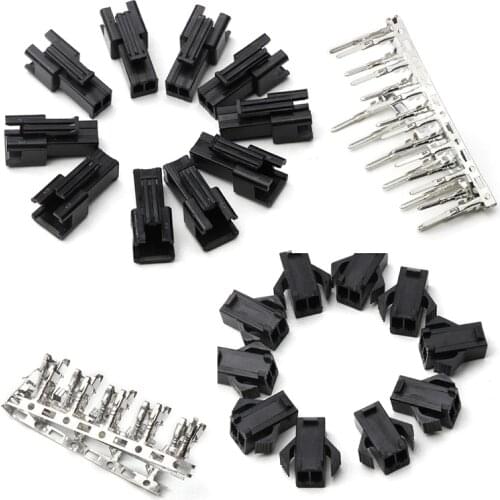 60PCS Male/Female Electrical Wire Black Housing Connectors with Wing/Hook Set Bare Silver Terminals Kit For Electronic Appliance