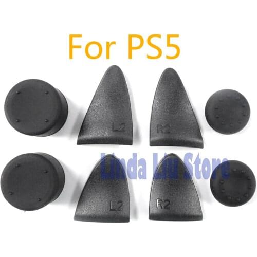 8pcs/lot For Sony PS5 Controller 8 in 1 Thumb Stick Grip Joystick cover L2 R2 Extenders Button Trigger Silicone Rocker Cap