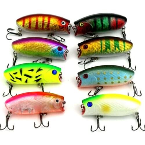Cheapest fishing lure Plastic Bionic Artificial Bait 10.41g 6.01cm 3D eyes 8# Hook 8pcs/lot Ocean Fishing brand